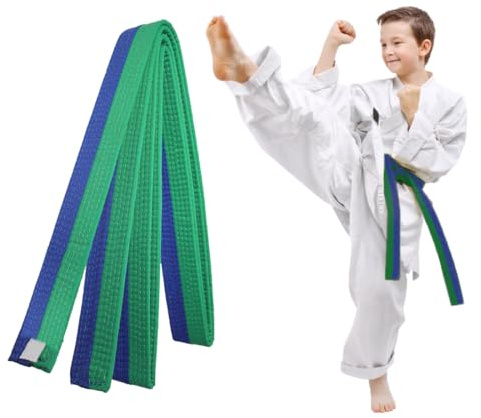 COYUN 1 pcs 220cm Grünblau Taekwondo-Gürtel, Judo gürtel Judo Karate Gürtel Belt Kampfkunst Karate Judo Taekwondo Belts Professioneller Karate Aikido Belt für Kinder Erwachsene Kampfsportgürtel
