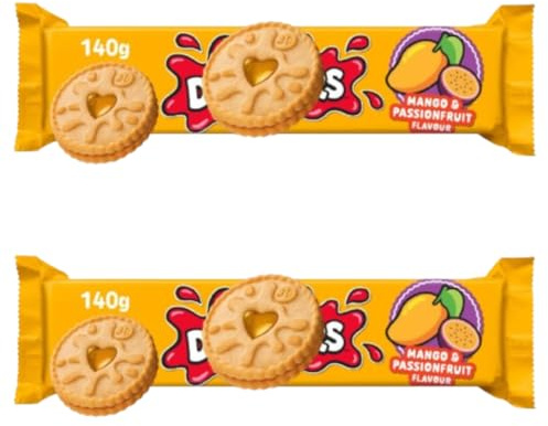 Mango & Passionfruit Shortcake Biscuits, 140g, Vegan-Suitable, Natural Colours and Flavours