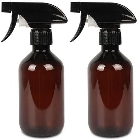 2 Pcs Bote Spray Pulverizador, 300 ml Pulverizador Agua Peluqueria, sSpray Bottles Vacías de Plástico Ajustables, Botella Spray Pulverizadors para Limpieza, Cabello, plantas, jardinería, Home(marrón)