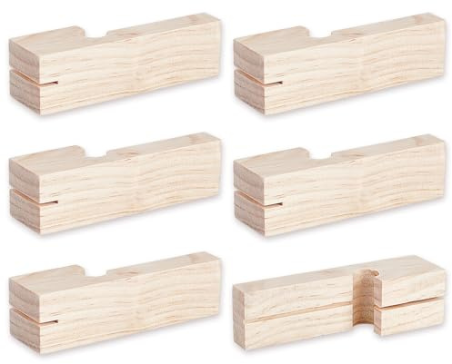 AHANDMAKER 3 Paar Holzbausteine Richtschnüre Für Maurerarbeiten Betonblöcke Tragbare Hölzerne Richtschnüre Halter Für Maurerwerkzeuge Gerader Richtschnurstabilisator