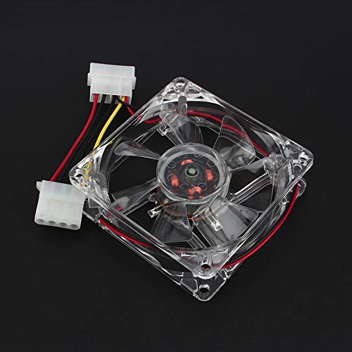 Ausla Ventilador para PC LED Azul de 80 Mm, Ventilador de Refrigeración para Computadora de 4 Pines 12V DC con Cojinete de Manga, para Funcionamiento Silencioso y Construcción de PC