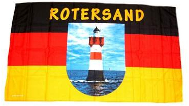 Fahne/Stockflagge Leuchtturm Roter Sand 30 x 45 cm Flagge