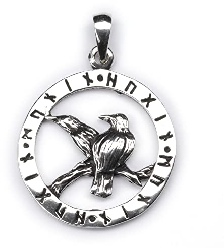 Drachensilber Odins Raben Schmuck Kette 925 Silber Anhänger Keltischer Schmuck Wikinger Kettenanhänger