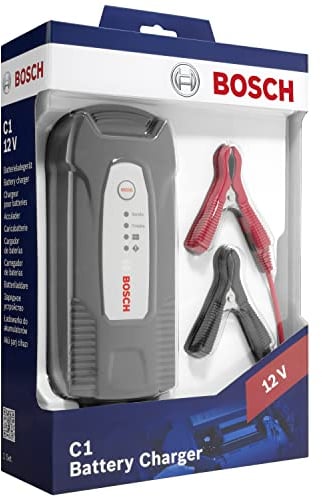 Bosch C1 - Intelligent and Automatic Battery Charger - 12V / 3,5A - for lead-acid batteries, GEL, Start/Stop EFB for motorcycles, cars and light commercial vehicles