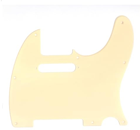 Musiclily 8 Löcher Tele Pickguard Gitarre Schlagbrett für Fender American/Mexican Standard Telecaster Modern Style E-Gitarre,3 lagig Creme