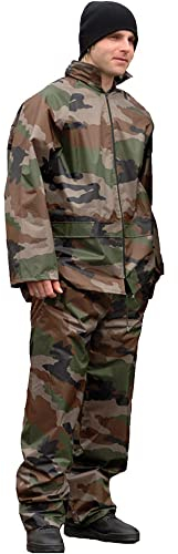 Mil-Tec Regenanzug Herren (2-teilig) • Wasserabweisender Regenanzug • Leichte Regenjacke mit Kapuze & Regenhose • Regenschutz für Outdoor Aktivitäten • Regenbekleidung inkl. Tragebeutel