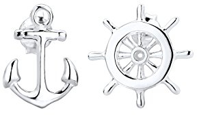 Elli Ohrringe Damen Anker Steuerrad Maritim in 925 Sterling Silber