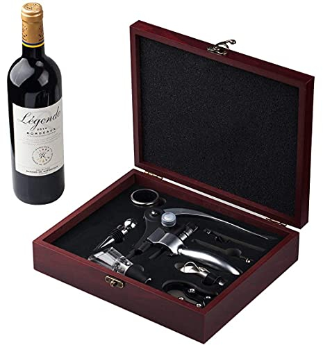 Cooko Tire-bouchon, Ouvre-bouteilles de Vin, Poignée en Alliage de Zinc Ensemble d'Ouvre-bouteilles, Accessoires de Vin, 8 Pièces