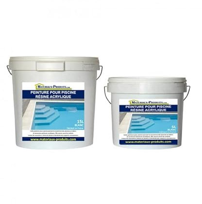 MATPRO Peinture pour piscine résine Acrylique 15 L Blanc