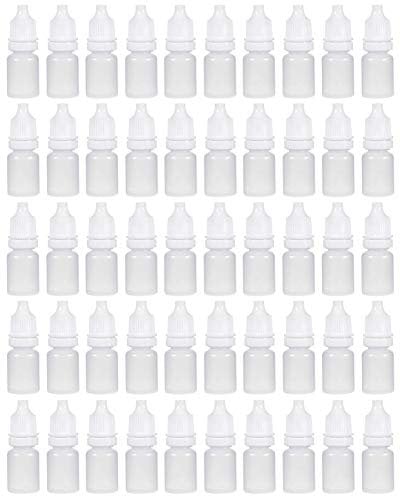 50Pcs 2ml Empty Refillable Portable Plastic Squeezable Dropper Bottle Cosmetic Makeup Packaging Essential Oil Container Eye Liquid Vial with Screw Lid and Plug