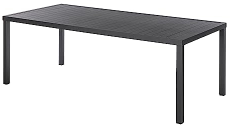 Hespéride - Table de Jardin Rectangulaire Piazza Gris Graphite - 8 Places - Aluminium Traité Epoxy Antirouille