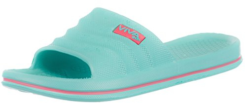 Brandsseller Chanclas de baño para mujer, unisex, con rayas laterales en la suela, color Turquesa, talla 38 EU