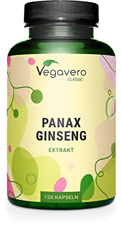 PANAX GINSENG Rojo Vegavero® | 4800 mg | 120 Cápsulas | NOOTROPICO Memoria y Concentración | Ginseng Rojo Coreano Puro | Vegano & Sin Aditivos
