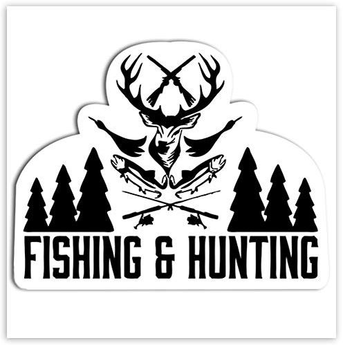 SkinoEu® 1 x Vinyl Aufkleber Autoaufkleber Jäger Fishing Hunting Hobby Jagd Angeln Sticker Auto Moto Motorrad Fahrrad Fenster Tür Tuning B 116