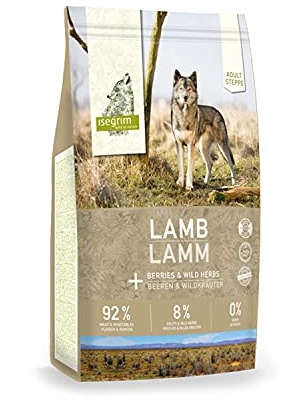 ISEGRIM Hundesack für Erwachsene, Lamm + Beeren und Wildkräuter, 3 kg, Hund