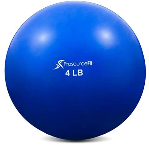ProsourceFit Weighted Toning Exercise Balls for Pilates, Yoga, Strength Training and Physical Therapy, 2 lb to 8 lb, Color Coded