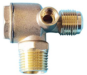 Air Compressor Check Valve Threaded Check Valve Brass 3-Port Tube Connector Tool Female 1/2*1/2*1/8