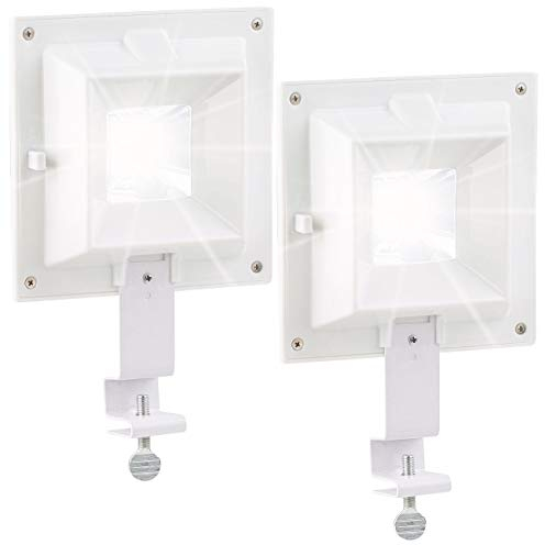 Lunartec Solarleuchte Regenrinnen: 2er-Set Solar-LED-Dachrinnenleuchten, 6 SMD-LEDs, je 20 Lumen, IP44 (Solar Dachrinnenlichter, Dachrinnen-Wandlampe, Garten Beleuchtung)