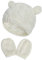 Yixda Neugeborene Baby Mütze und Handschuhe Set Kleinkind Winter Strickmütze Hüte (Weiß 2, 0-3 Monate)