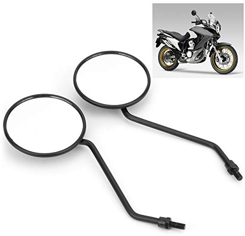 Motorrad Rückspiegel, Universal Retro runde Seitenspiegel Motorrad Lenkerspiegel 2Pcs (8mm)