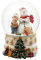 Dekohelden24 Schneekugel - Schneemann mit Kind und Trompete - auf Sockel mit Musiknoten und Spielwerk, Melodie: Oh du Fröhliche, Maße H/B/Ø Kugel: 14,5 x 10,5 cm Ø 10 cm.
