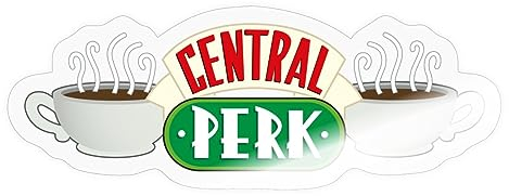 Spreadshirt Friends Central Perk Sticker, max. 10x10 cm, 10 x 10 cm, Transparent glänzend