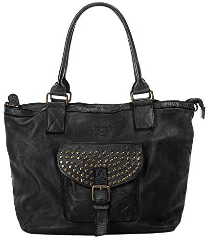 Samantha Look Shopper Echt Leder Damen | Made in Italy, Vintage Schultertasche, große Handtasche mit Nieten | 019537