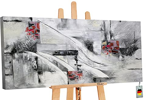 YS Handgemalte acrylbilder Abstraktion VII | Acryl abstrakt Bild für wohndecor Art Acrylbilder auf leinwand handgemalt | Gemälde modern | Acrylbild groß | Kunstbilder 200x100 cm