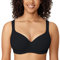 DELIMIRA Women's Padded Bra T Shirt Underwired Support Bra Balcony Seamless Full Cup Comfort Bra Black 38G