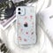 Tybiky iPhone 13 Mini Case Real Flowers Transparent Rubber Crystal Handmade Colourful Dried Flower Art Case Cover for Apple iPhone 13 Mini Small Pink Flower