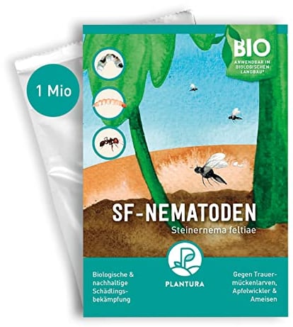 Plantura SF-Nematoden gegen Trauermücken, zum Gießen, hochwirksam & biologisch, Nützlinge aus Deutschland, 1 Mio für 1 m²/ ca. 10 Pflanzen
