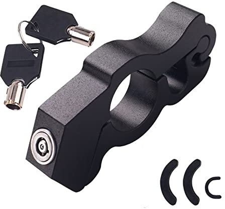 CYDZSW Cerradura antirrobo para motocicleta, bloqueo de acelerador de freno de motocicleta, empuñaduras de seguridad para ciclomotor, bloqueo antirrobo resistente (negro)