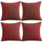 4 er Kissenbezug Weihnachten Set, Qelus Kariert Plaid Kissenhülle 45x45cm, Weihnachtskissenbezug Dekorative Kissenbezüge Baumwolle Polyester, für Wohnzimmer Sofa Schlafzimmer (Rot Kleine Kariert)
