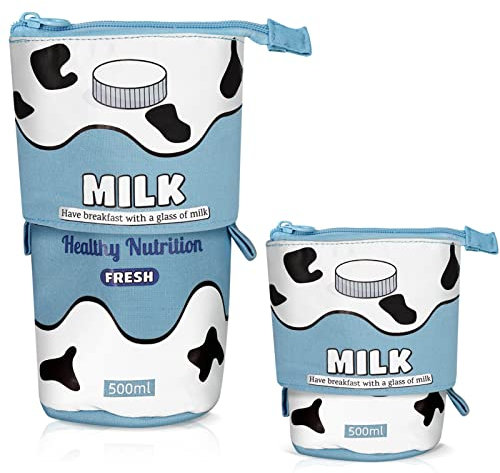 CHILLSILA Federmäppchen, 2-in-1 Schlampermäppchen/Ständer Bleistifthalter, Teleskopisch Mäppchen Niedliches Stifteköcher für Teenager Mädchen