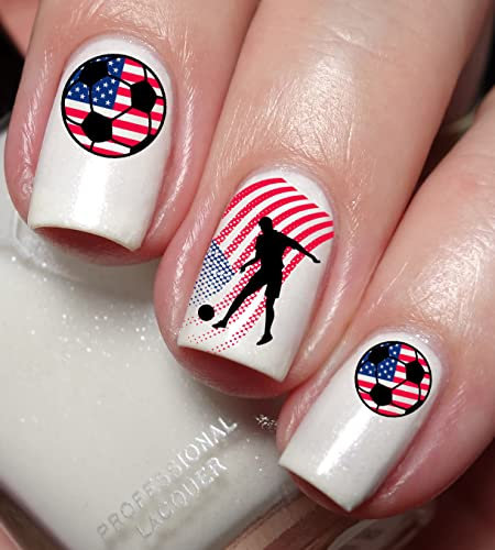 USA Soccer Fan Nail Art Decal Sticker