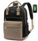 LOVEVOOK Rucksack Damen, 15,6 Zoll Laptop Rucksack Schulrucksack Mädchen Teenager mit Laptopfach, Wasserdichter Schultasche Daypack für Schule Uni Reisen Arbeit, Khaki Schwarz