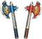 Liontouch - Haches Chevalier Noble pour Garçons, Bleue/Rouge - Age 3-8Ans | Jouet en Mousse Durable pour Enfants en Thème Lion Doré | Accessoire d'Arme Sûre pour Costumes de Chevalier et Déguisement