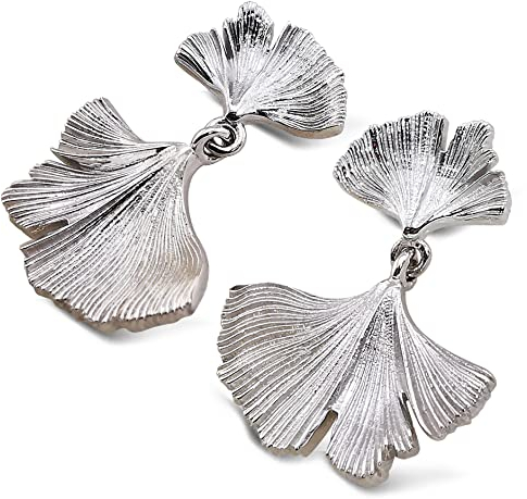 Sternvoll® Damen Ohrringe aus 925 Sterling Silber in Ginkgo Blatt