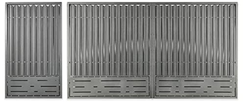 Romexpres Metall Gartentor Set: Fußgänger und Auto Metallzaun Tür Set Gartentür Set Gartenzaun Set Tor Metalltor Eingangstor Set, Farben: braun, grau oder schwarz (Grau)