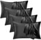 Seiwohl Satin Kissenbezug 40 x 80, 4 Stück Satin Kopfkissenbezug Pillowcase Kissen Bezug Kissenhülle für Haar und Haut, ähnlich wie Seide, Schwarz
