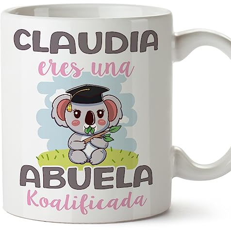 MUGFFINS Tazas Personalizadas para ABUELA - En Español - Koalificados Personalizados - 11 oz / 330 ml - Regalo personalizable original y divertido