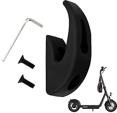 Gancio Elettrico per Scooter,Gancio Anteriore di Trasporto per Scooter,Multifunzione Gancio Anteriore per Scooter Gancio in Plastica,Gancio Monopattino Elettrico con Strumento a Vite (nero)