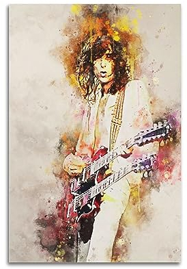 VZRSQZK Musiker Jimmy Page Poster, dekoratives Gemälde, Leinwand-Wandposter und Kunstdruck, modernes Familienschlafzimmer-Dekor-Poster, 20 x 30 cm