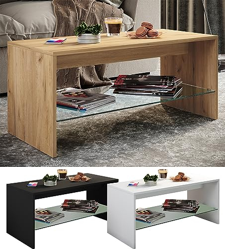 VCM Holz Couchtisch | Sofatisch mit ausreichend Stauraum | Maße ca. H. 40 x B. 90 x T. 40 cm | Wohnzimmertisch – Wisal