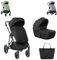 Kikkaboo Kinderwagen Thea 2 in 1 EVA-Räder verstellbarer Schiebegriff Babywanne schwarz