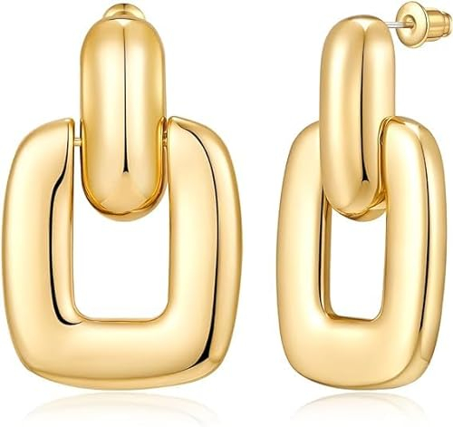 Gold Hoop Ohrringe, 1 Paar Geometrische Ohrringe Gold, Tropfen Ohrringe Gold, Goldene Creolen, Ohrringe Gold Damen, Geeignet als Geschenk für Mädchen