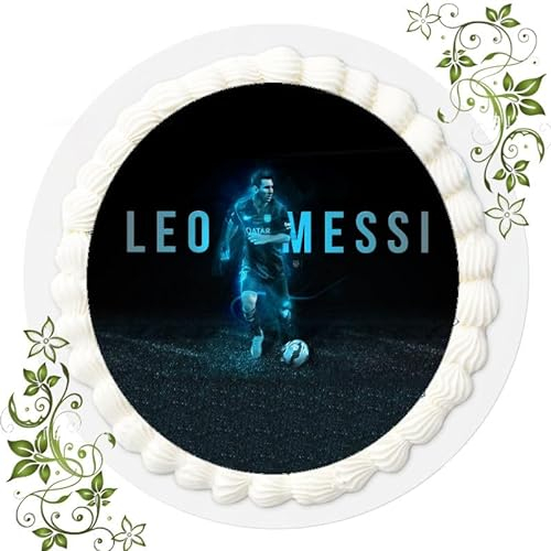 Für den Geburtstag ein Tortenbild, mit dem Motiv: Fussball, Essbares Foto für Torten, Tortenbild, Tortenaufleger Ø 20cm ESSPAPIER Messi Fussball Nr. 28