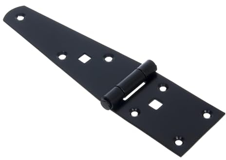 NAJDER Tür-Scharnier 2 Stück, Türband, für massive Türen innen und außen, Edelstahl Scharniere, Türangeln, Türscharnier Beschlag, Schräges Konstruktionsscharnier 150x75mm, schwarz lackiert RAL 9005