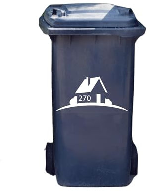 House Dustbin Sticker Personalised House Number Wheelie Bin Sticker Wheely Bin