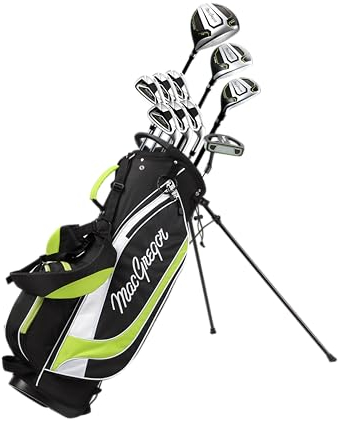 MACGREGOR Herren CG4000 Stahl/Graphit, Cart/Standtasche, Rechts-und Linkshänder, Golf-Paket-Sets, schwarz/grün, 1 Inch Shorter
